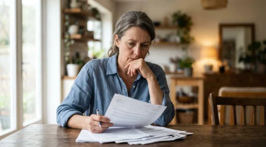Personne concentree consultant des documents financiers lies a un arret maladie prolonge