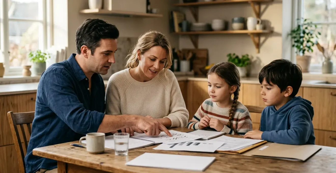 Scene familiale chaleureuse symbolisant la securite financiere et la protection du foyer