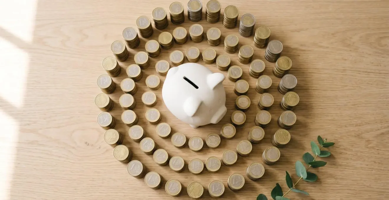 Concept d'épargne progressive avec effet boule de neige des intérêts composés